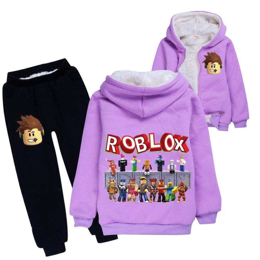 Roblox Meninos e Meninas de Meia Idade Primavera e Outono Hoodie Sweater-1