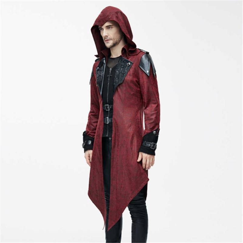 red assassin creed ;eather coat
