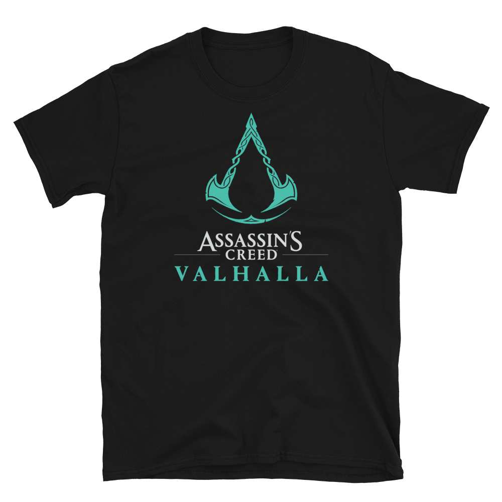 Black Assassin's Creed Vahalla Logo shirt for men