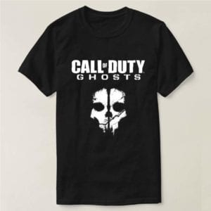 Call of Duty Ghost shirt black with white skull and logo